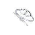 thumbnail image 4 of Two Hearts Together Promise Heart Love Ring .925 Sterling Silver Band Jewelry Female Male Size 4, 4 of 4
