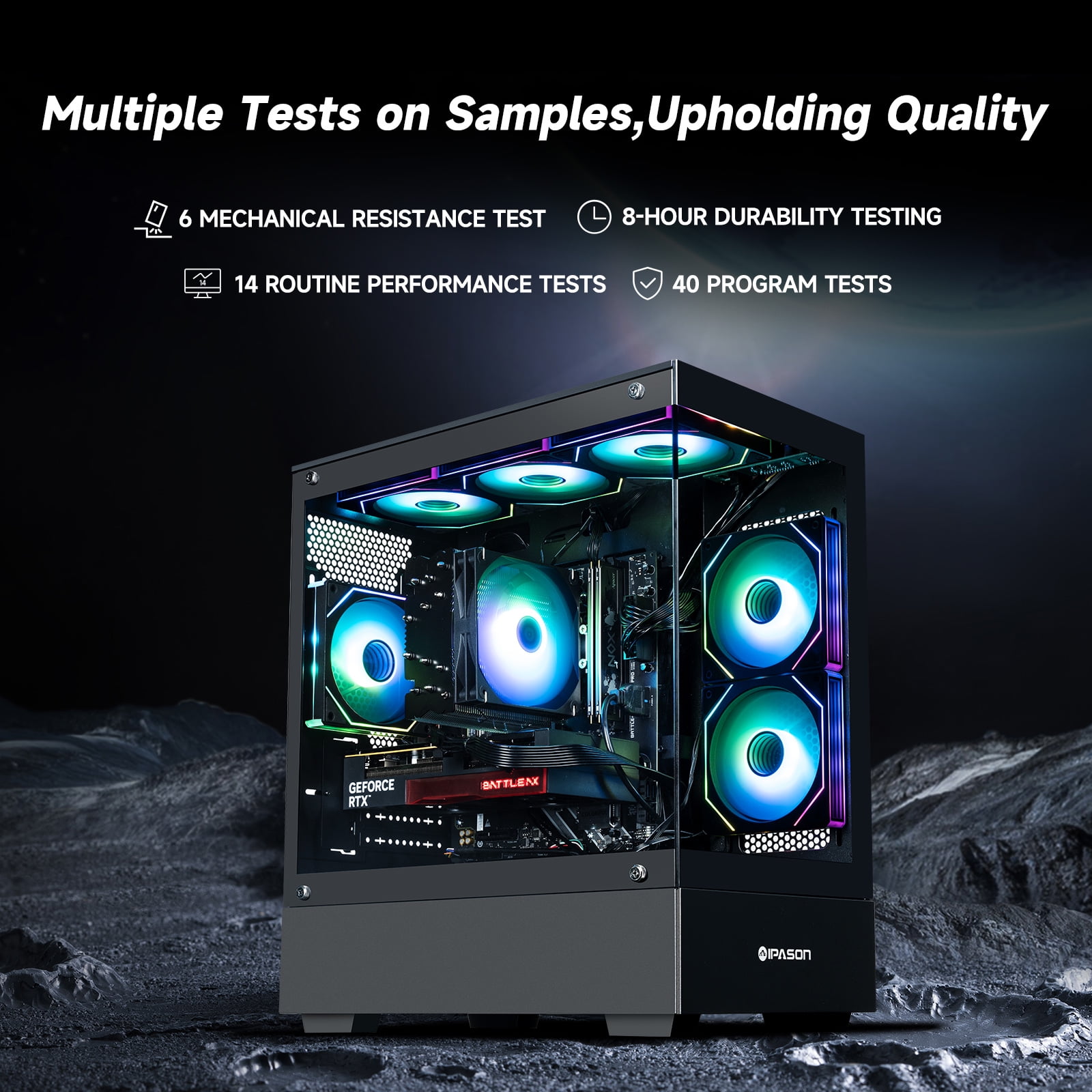 IPASON Gaming Desktop PC,AMD Ryzen5 9600X,Geforce RTX 5060,32GB