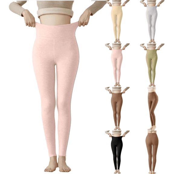 Women's Velvet Fleece Lined Leggings High Waisted Warm Tights Tummy Control Yoga Pant Winter Lounge Hiking Workout Thermal Leggings