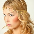 thumbnail image 2 of ESTONE Womens Girls Vintage Metal Alloy Head Chain Bohemia Headband Gold Leaves Tassels Drop Pendant Headwear Jewelry Headpiece Gift, 2 of 6