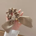 thumbnail image 3 of Korean High-End Satin Bow Large Intestine Hair Band Rubber Band Women Tie Hair Rope Simple Head Rope Elegant Head Flower, 3 of 4