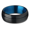thumbnail image 2 of Black Tungsten Ring,Matte Finish Ring,Blue Wedding Ring,Tungsten Carbide Ring,Engagement Ring,Dome Wedding Ring, 2 of 4