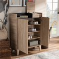 thumbnail image 3 of Baxton Studio Fella Two-Tone Oak Brown and Dark Gray Shoe Cabinet, 3 of 10