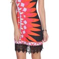 thumbnail image 4 of Women's Sun Flower Printed Crochet Trim Mini Dress, 4 of 4