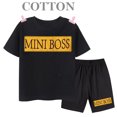 thumbnail image 3 of Conjunto de 2 piezas para bebés recién nacidos, niños y niñas de 2 a 14 años, camiseta de manga corta con estampado de letras informal de verano y pantalones cortos, atuendo deportivo, 3 of 5