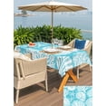 thumbnail image 4 of Outdoor Tablecloth with Umbrella Hole & Zipper, Teal Starfish Coastal Rectangle Tablecloth 60x84 Inch, Summer Coral Shell Beach Nautical Patio Table Cover Waterproof Table Cloth for Picnic/Party, 4 of 7