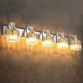 thumbnail image 2 of Modern Crystal Bathroom Light Fixtures-Chrome Vanity Lights Crystal Splicing with Metal Support,Bathroom Lighting Fixtures Over Mirror Vanity Lighting Fixtures for Bedroom Living Room, 2 of 7