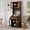 Walnut + Particle Board + MDF#35, variant on Farmhouse Kitchen Pantry Hutch Storage Cabinet with Microwave Stand, Freestanding Buffet Sideboard Coffee Bar Cabinet for Small Space, Walnut 23.62L x 15.75W x 70.87H inches