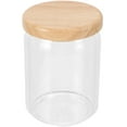 thumbnail image 4 of Glass Storage Jar With Wood Lid Airtight Sealed Clear Coffee Bean Canister, 4 of 8