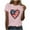 Pink, variant on Uaswgudfs Women's Patriotic US Flag Heart Graphic Tee - 4th of July Casual Shirts & Tops​ Blue L