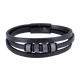 thumbnail image 1 of Pulsera para Hombre LUCKMAN, Piel Vegana y Acero Inoxidable, Modelo Max negro UNITALLA, 1 of 7