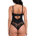 thumbnail image 2 of Scantilly by Curvy Kate Indulgence Stretch Lace Body Suit (ST010704),M,Blk/Latte, 2 of 9