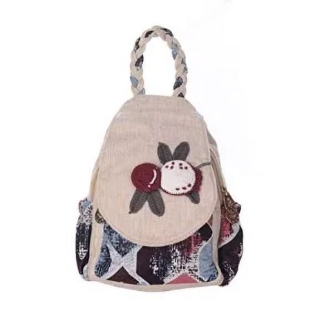 YIMOYICAI Backpack Purse for Women Girl's Convertible Sling Bag Boho Hippie Embroidered Woven Canvas with Woven Cotton Perfect Small Sling Bag Fuwa