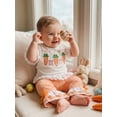 thumbnail image 5 of Loicainy Toddler Baby Girls Easter Outfit 12 18 24 Months 2T 3T 4T 5T Cute Carrot Embroidery Short Sleeve Tops with Plaid Pants 2Pcs Clothing Set, 5 of 9