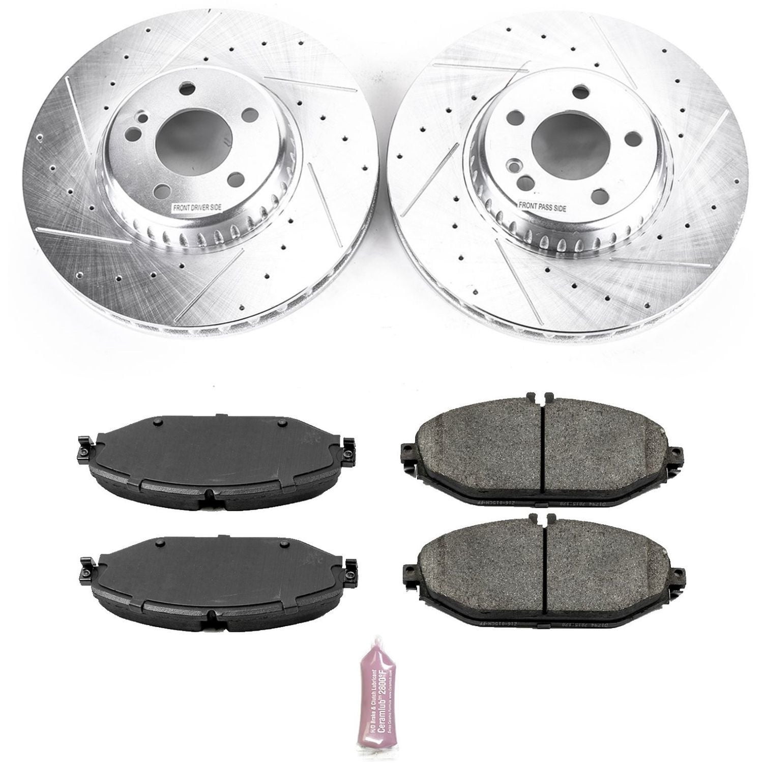 PowerStop Front Z23 Evolution Sport Carbon-Fiber Ceramic Brake Pad and Drilled & Slotted Rotor Kit Fits: MERCEDES-BENZ Select Models K7963