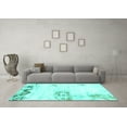thumbnail image 3 of Ahgly Company Machine Washable Indoor Rectangle Abstract Turquoise Blue Modern Area Rugs, 5' x 8', 3 of 4