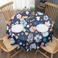 thumbnail image 3 of Pioneer Flower Floral Print Pattern Round Tablecloth 60"x60",Wrinkle Wipeable Table Cloth for Kitchen Dining Room Picnic Patio Party, 3 of 6