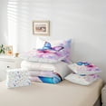 thumbnail image 5 of Manfei Romantic Butterfly Bedding Comforter Set 7pcs, Blossoms Flower Floral Queen Bedding Sets, Teen Kid Child Adult Reversible Queen Sheet Sets, Ultra Soft Home Decor, 5 of 7