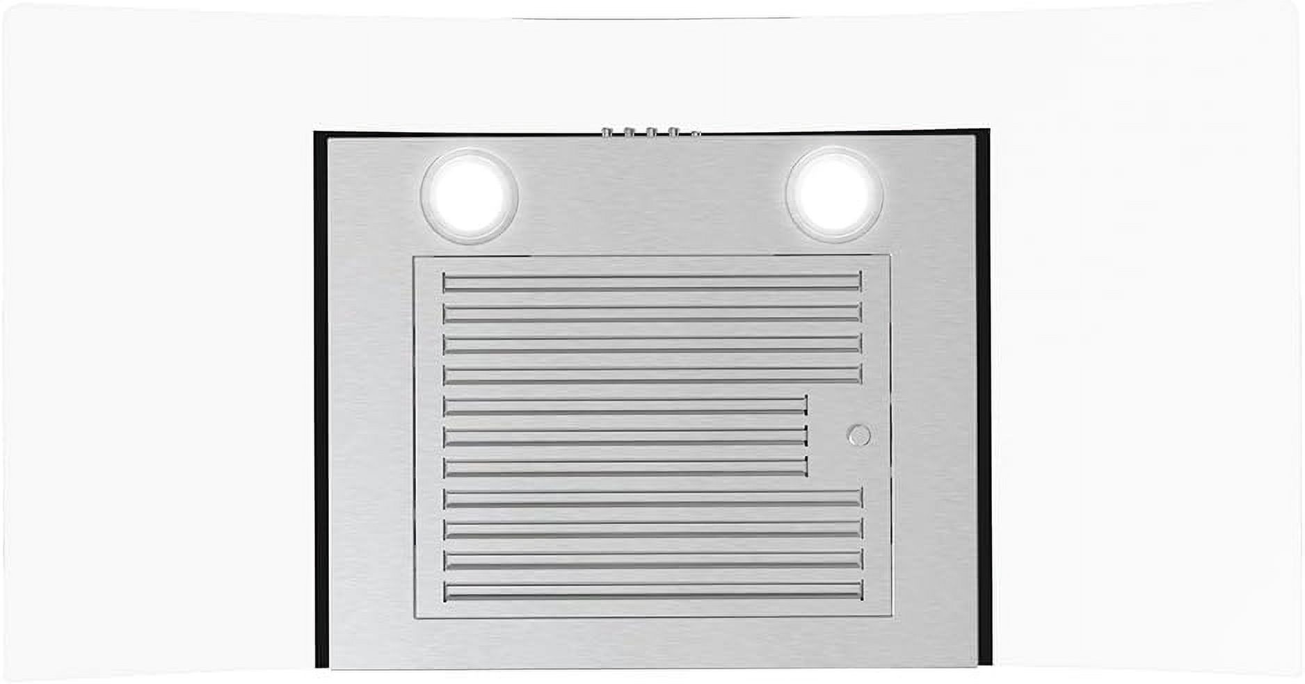 Streamline 36 in. Largo Ductless Wall Mount Range Hood in Brushed Stainless Steel with Baffle Filters, Push Button Control, LED Lights