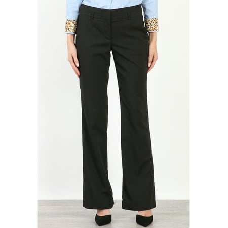 Maryclan Career Women's Dress Pants Little Boot But with Narrow Belt