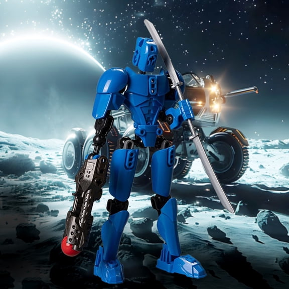 RRJ Robot Action Figure, 13 Joint Movable DIY DecompressionToy, Articulated Poseable Model Kit, Mechanical Soldier Versatile Shaped Doll for Collectors and Gifts