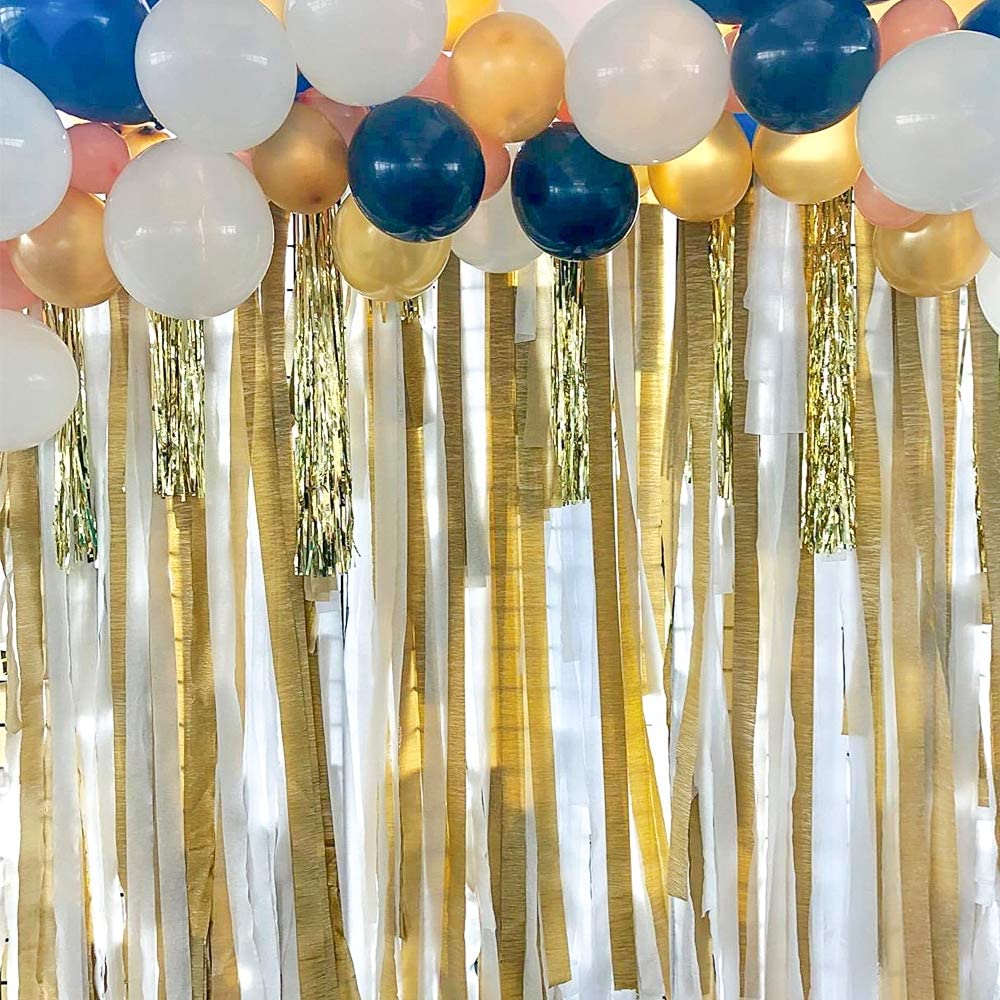 Buy Crepe Paper Streamers12 Pcs Gold Streamers, Silver and Black