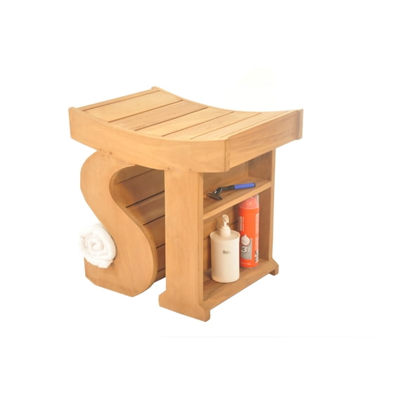 Grade-A Teak Wood Sparta Shower Seat 18" Outdoor Patio Stool Bench