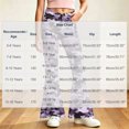 thumbnail image 3 of Spazoro Girls Flare Pants with Pockets, Loose Fit High Rise Lightweight Camo Print Button Zip Bell Bottom Trousers for Street Daily Wear Purple Size 11-12, 3 of 7