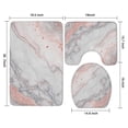 thumbnail image 3 of White Gray Red Marble Pattern Bathroom Rugs Sets 3 Piece,Toilet Cover Set,Absorbent Non Slip Bathroom Mats Sets with U-Shaped Contour Rug Toilet Rug Set, 3 of 5