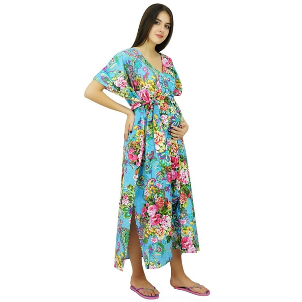 Bimba Cotton Maternity Kaftan Hospital Delivery Gown, Nursing Moms