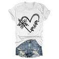 thumbnail image 2 of Dorinao Women's Mother's Day Heart Print Short Sleeve T Shirt, White, 3XL, 2 of 4
