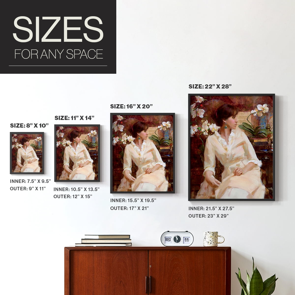 Fiori Di Aria Portrait in Paper Solid Wood 16 x 20 Framed Print