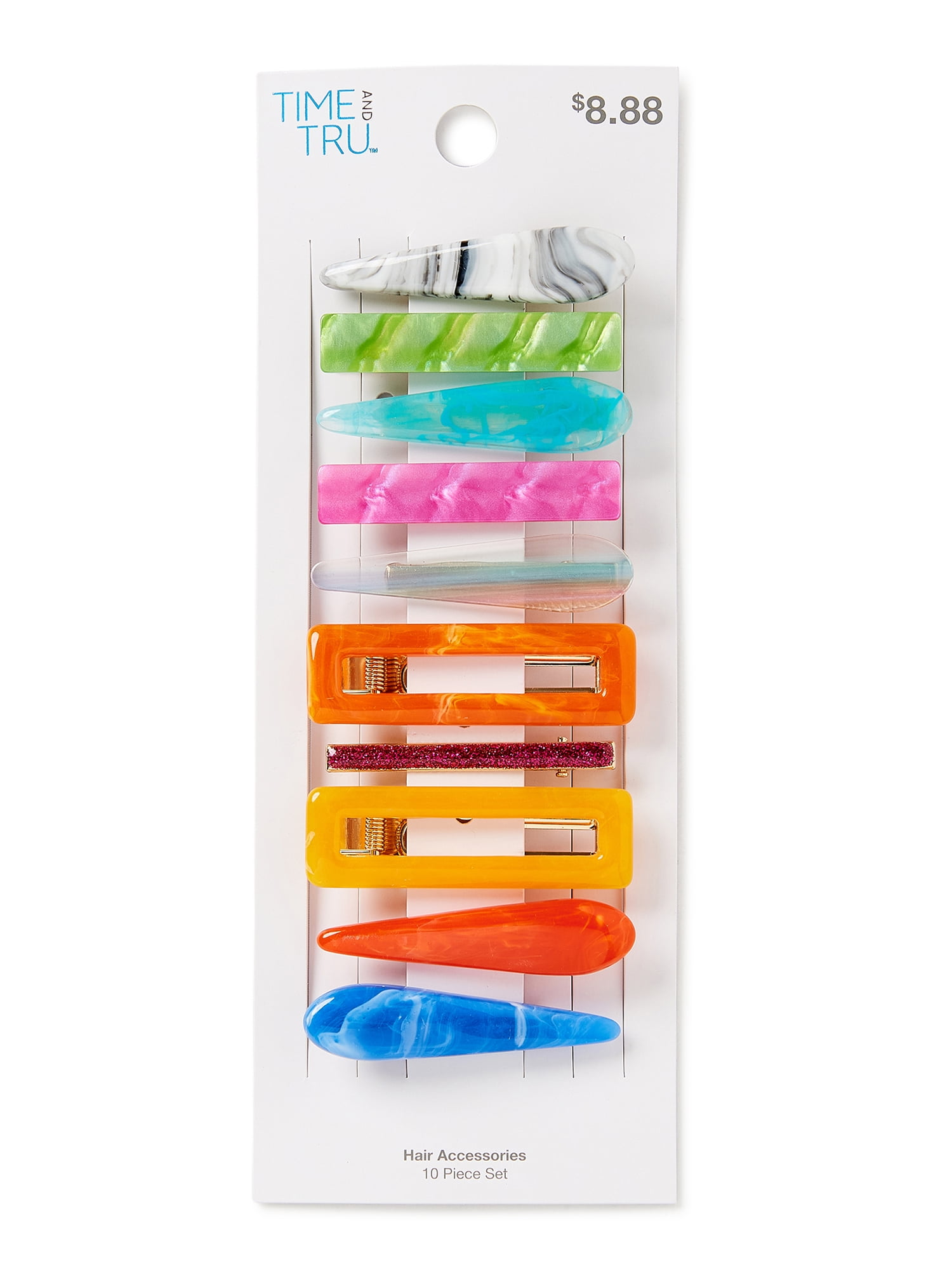 Time and Tru Multi Hair Clips, 10-Pack 