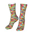 thumbnail image 6 of Goofa Colorful Fish 2 for 16in Socks, Funny Novelty Crazy Design Cotton Socks Sports Socks Knee High Socks For Men, Women,1Pairs - Gift For Working Friends, 6 of 7
