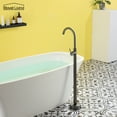 thumbnail image 4 of Boyel Living Single Handle Bath Tub Filler Faucet Freestanding Floor Mount Bathroom Bathtub Tub Spout and Water Supply Lines in Gunmetal Gray, 4 of 10