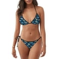 thumbnail image 1 of Disketp Cartoon Surfer Sharks para Bañador de Dos Piezas para Mujer, Bikini Sexy Halter String, Conjunto de Bikini en Triángulo, 1 of 6