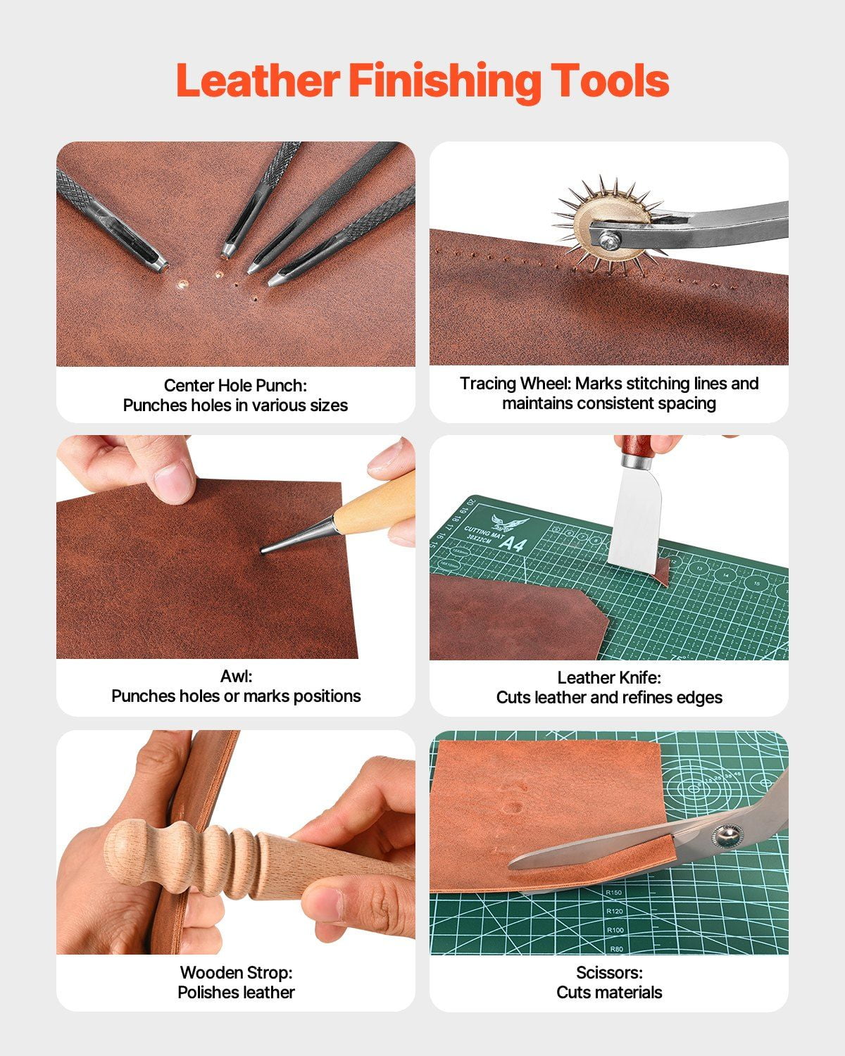 92 PCS Leather Working Tools Kit for Engraving, Punching, Stamping & Sewing – Complete DIY Leather Craft Set