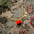 thumbnail image 4 of Redblack special - Heart Bangle Bracelet - Silver/Gold color, Personalized Engraving Option, 4 of 5