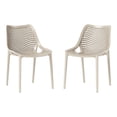 thumbnail image 2 of WestinTrends Playa Outdoor Stackable Modern Plastic Dining Chairs (Set of 2), Sand, 2 of 13