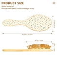 thumbnail image 2 of Wood Paddle Brush with Cushion & Round Hair Brush Cute Pink and Blue Flowers Detangling Brush for All Hair Types, 2 of 7