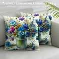 thumbnail image 3 of COMIO Spring Blue Floral Pillowcovers Flowers Throw Pillow Covers Summer Eucalyptus Leaves Cushion Case for Sofa Home Decor Bedroom Living Room Outdoor Theme, 3 of 5