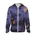 thumbnail image 2 of Uemuo Mystery House Halloween Night Pattern Women's Full Zip UPF 50+ Sun Protection Hoodie Jacket Long Sleeve Sun Shirt Hiking Outdoor Performance with Pockets-Medium, 2 of 9