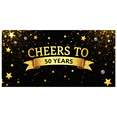thumbnail image 3 of LUUFILx Cheers to 50 Years Backdrop Banner Gold and Red Heart Decorations Celebration Milestone Party Supplies Photo Props Anniversary Decor Background, 3 of 8