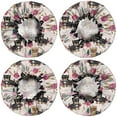 thumbnail image 2 of Shower Caps,Yorkie and Pioneer Flower Waterproof Shower Cap for Women 4 Pieces,Double Reusable Hair Cover for Shower PEVA Elastic Stretch Hem, 2 of 7