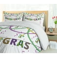thumbnail image 5 of Ambesonne Mardi Gras Duvet Cover Set, Fleur De Lis Beads, Queen, Purple Green Yellow, 5 of 6