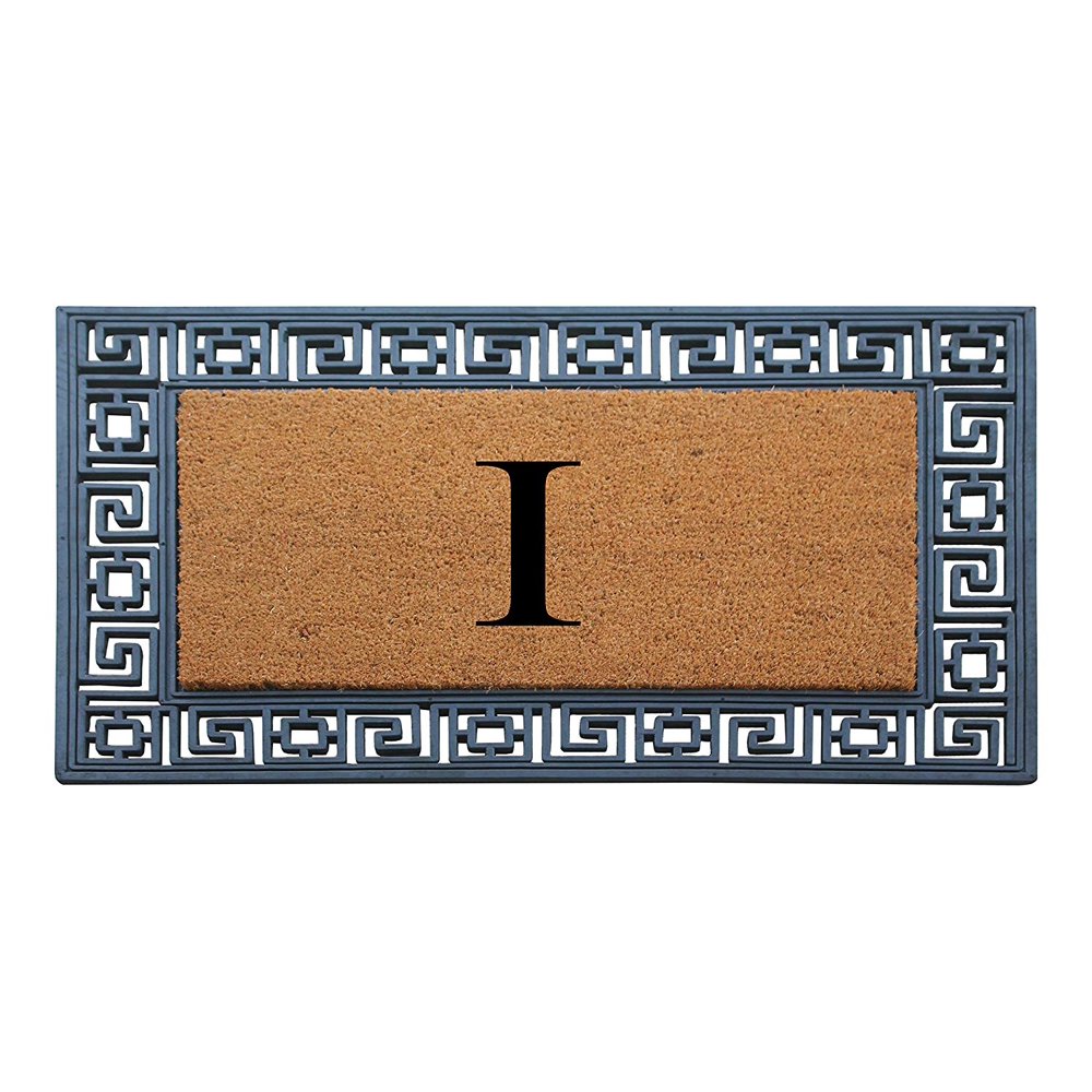 A1HC First Impressions Rubber and Coir Greek Key Border 24" X 36