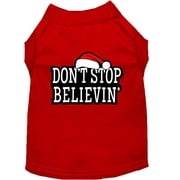 Christmas Screenprinted Dog Shirt, "Don't Stop Believin"