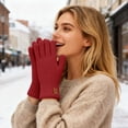 thumbnail image 2 of GPOECD Winter Gloves Men Knitted Touchscreen Thickened Windproof Outdoor Cold Proof Warm Mittens, 2 of 4