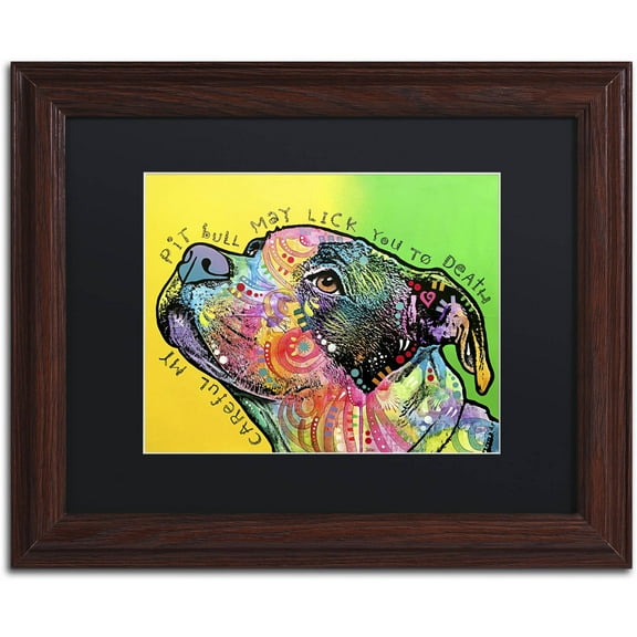 Trademark Fine Art 'Lick You to Death' Canvas Art by Dean Russo, Black Matte, Wood Frame