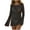 Black, variant on Liweisiy Women's Hollow-Out Coverup Crewneck Long Sleeve Knit Cold Shoulder Cover Up Sumemr Beach Vocation Dresses Black S